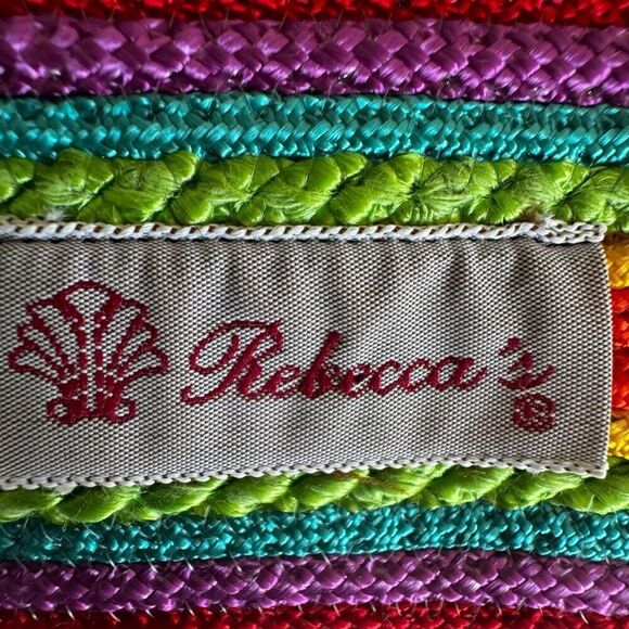 VTG 90’s Woven Rainbow Tropical Fruit Belt - Picture 8 of 10